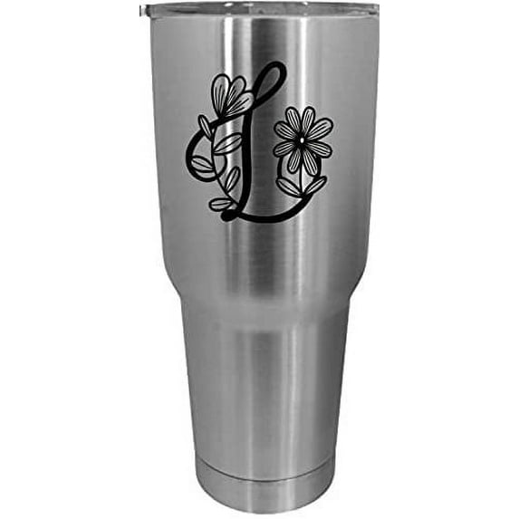 L Daishy Daisy Monogram Etched 30oz Stainless Steel Tumbler
