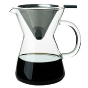 L'ÉPICÉA Pour Over Coffee Maker with Resistant Stainless Steel Filter,400ML Glass Coffee Maker with Handle
