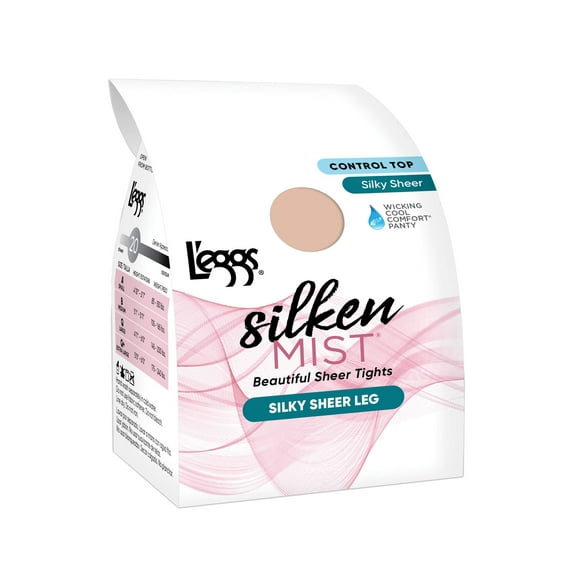 L'Eggs Silken Mist Silky Sheer Leg Control Top Sheer Toe Pantyhose