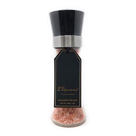 L'Epicerie The Cook's Pantry Premium Himalayan Pink Salt (Built-in Grinder, 7 oz)