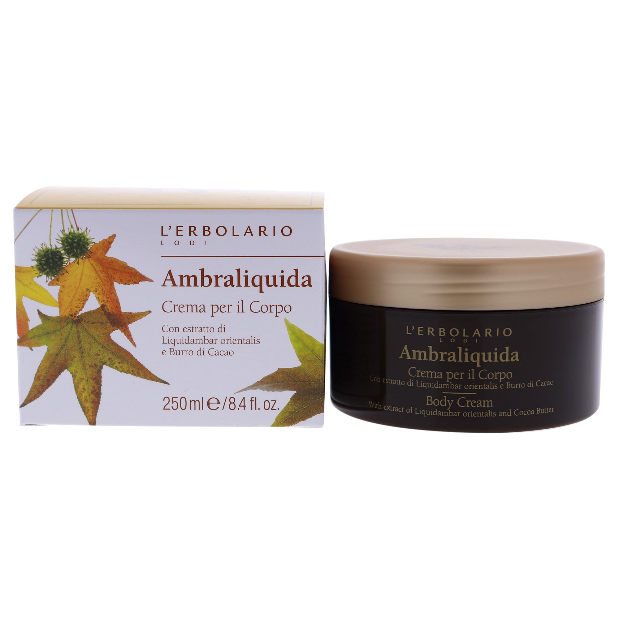 L'Erbolario Ambraliquida Body Cream Lotion, Body Moisturizer, 8.4 oz