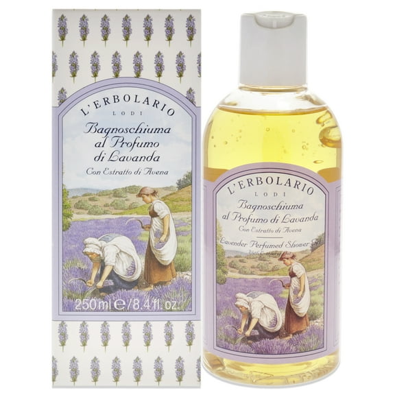 L'Erbolario Lavender Perfumed Shower Gel, Scented Body Wash, 8.4 oz