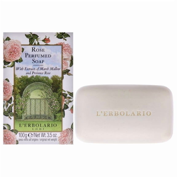 L'Erbolario Rose Perfumed Bar Soap, Scented Bar Soap, 3.5 oz