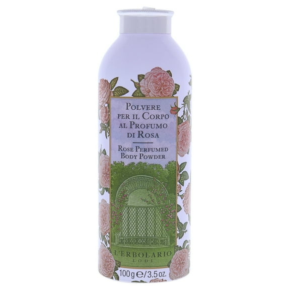 L'Erbolario Rose Perfumed Body Powder, Womens Body Powder, 3.5 oz