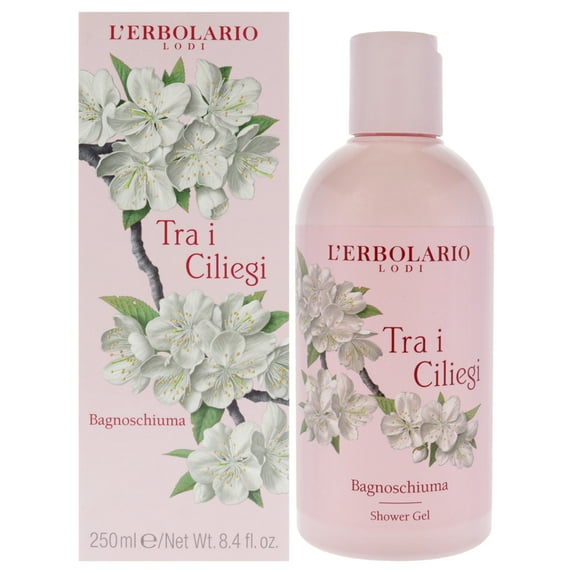L'Erbolario Tra i Ciliegi Shower Gel Body Wash, Scented Body Wash, 8.4 oz