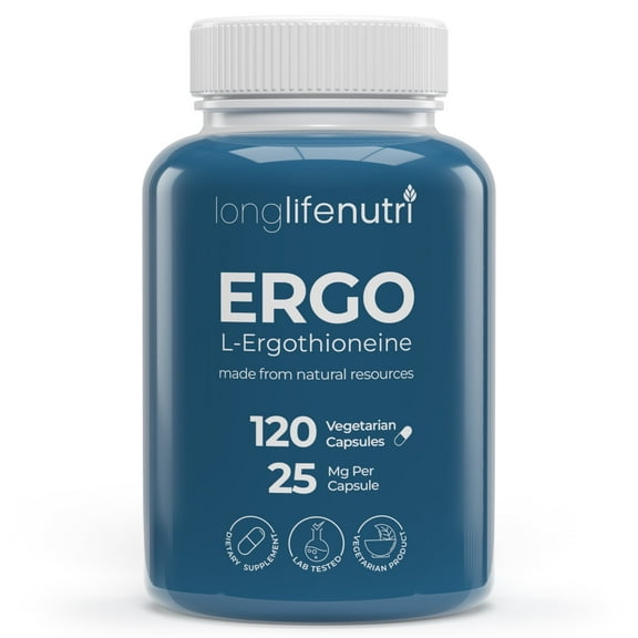 LongLifeNutri L-Ergothioneine 25mg - 4-Month Supply, Natural Antioxidant & Made in USA