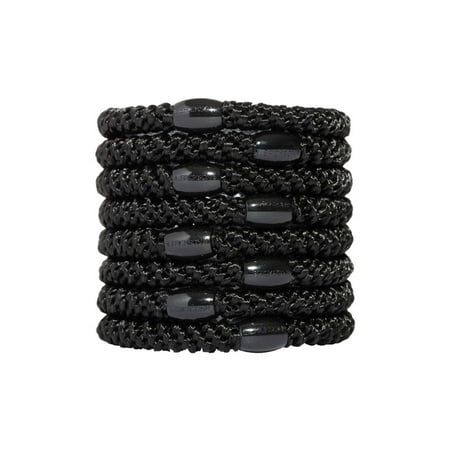 L. Erickson Grab & Go Pony - Black - 8 Pack Ponytail Holder Hair Ties