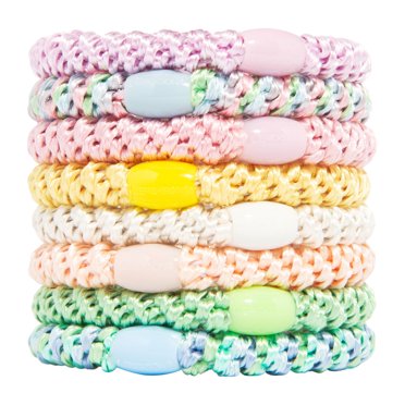 L. Erickson Grab & Go Pony - Taffy Pastels - 8 Pack Ponytail Holder Hair Ties
