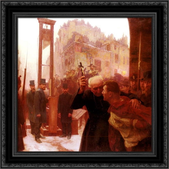 L'Expiation 21x20 Black Ornate Wood Framed Canvas Art by Friant, Emile