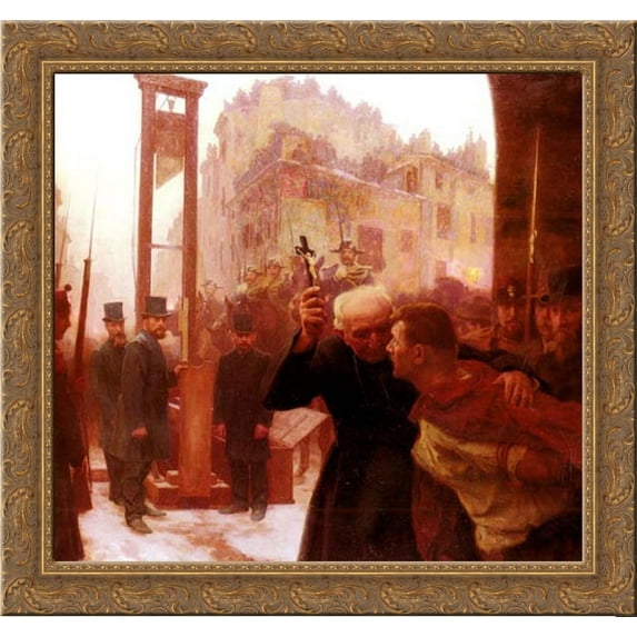 L'Expiation 21x20 Gold Ornate Wood Framed Canvas Art by Friant, Emile