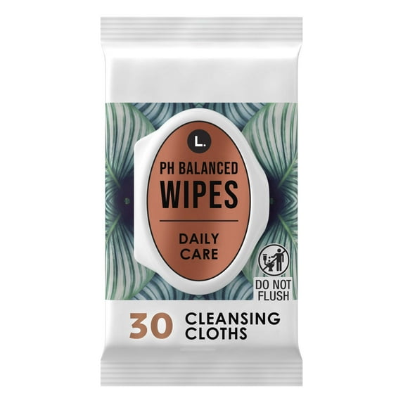 L. Fragrance Free Wipes, pH Balanced, Hypoallergenic, 30 Count