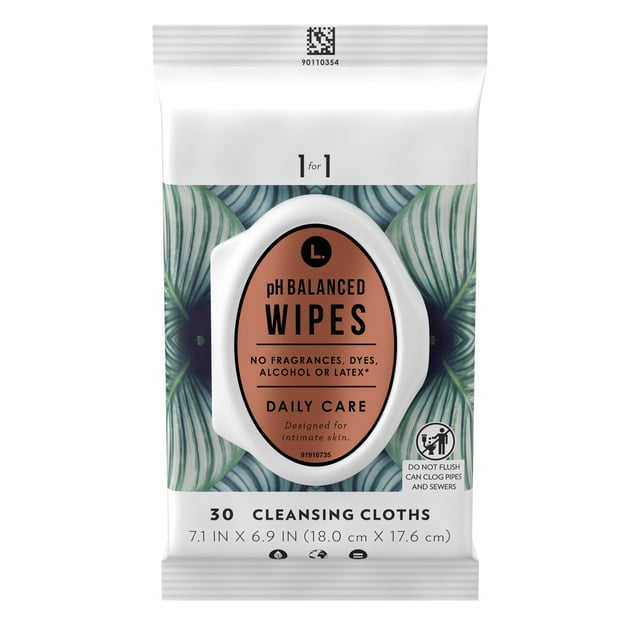 L. Fragrance Free Wipes, pH Balanced, Hypoallergenic, 30 Count