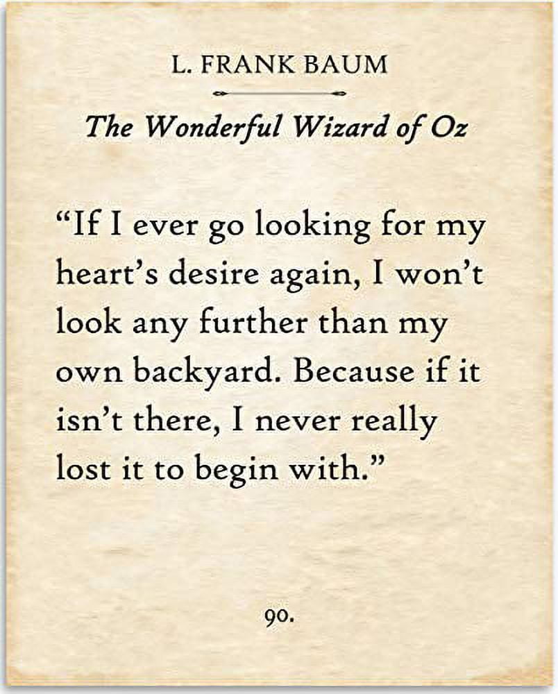 L. Frank Baum 11x14 Unframed Typography Art Print - Wall Decor Merchandise  for Book Lovers - Walmart.com, image size:804x1000