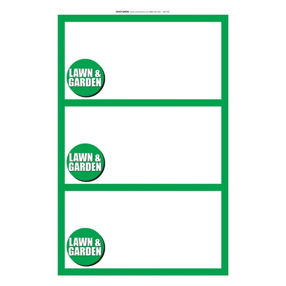 Centurion 9392580 14 x 8.5 in. Lawn & Garden Sign Polyethylene, White