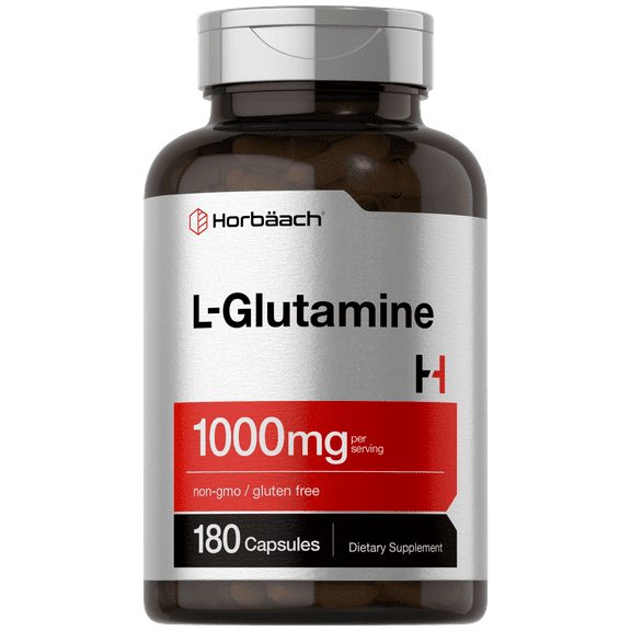 L Glutamine 1000mg | 180 Capsules | For Women and Men | Pre Workout & Post Workout | by Horbaach