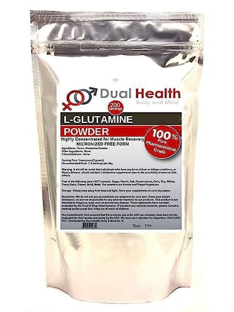 LGlutamine (2 lbs) Pure Powder 5000mg Free Form Bulk Supplements, Made