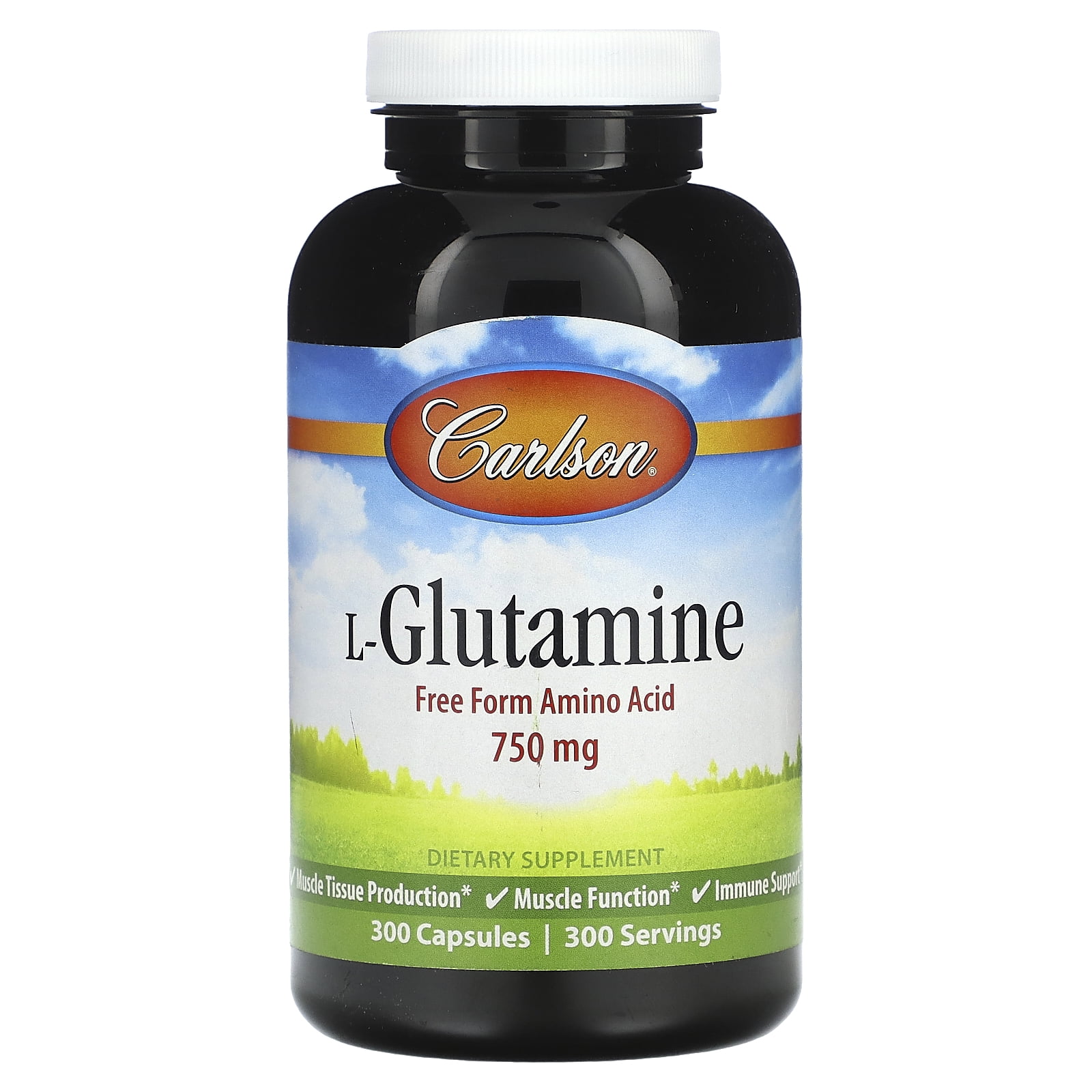 LGlutamine, 750 mg, 300 Capsules, Carlson