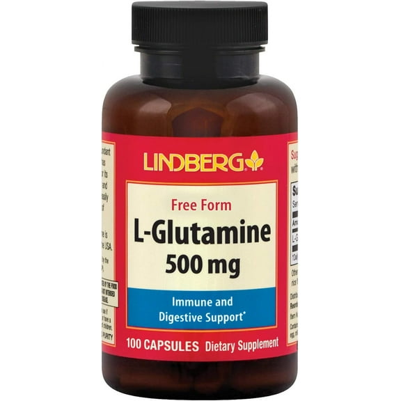 L Glutamine Capsules | 500mg | 100 Count | Non GMO, Gluten Free Supplement | By Lindberg