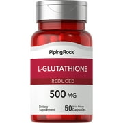 L-Glutathione Reduced 500 mg | 50 Capsules | Non-GMO, Gluten Free | by Piping Rock