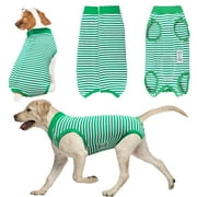 YANGUMGUAN Dog Surgical Recovery Suit Dog Cat Onesie after Surgery, Recovery Suit for Female Male Dogs Cats, Green L
