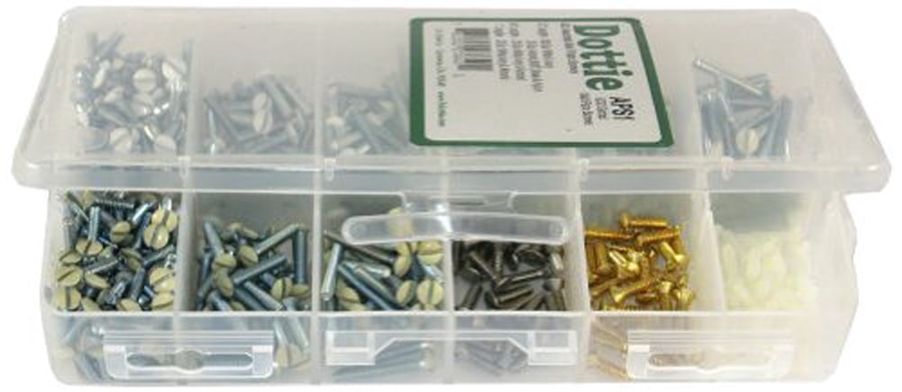 Assorted Zinc Plated Wall Plate Screw Kit with Slotted Drive