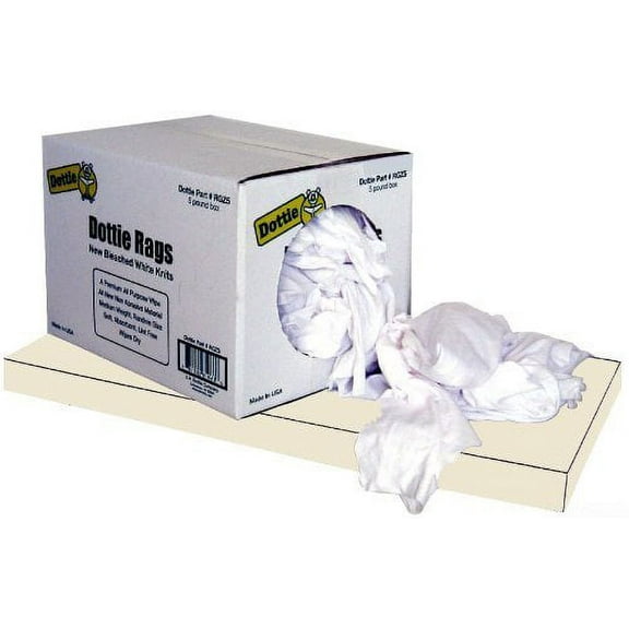 L.H. Dottie  RGZ5 Wiping Rags, White, 5-Pound Bag White