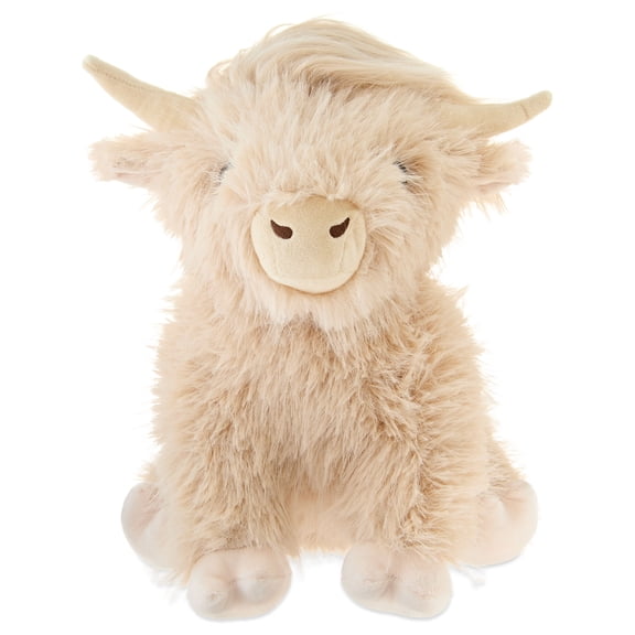 Highland Cow Plush, Beige, 15.5", Easter by Way To Celebrate