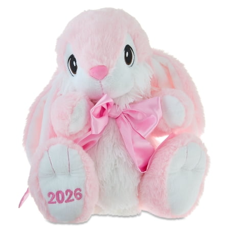 Large 2026 Hopster Bunny Plush, Pink, 14", Easter by Way To Celebrate
