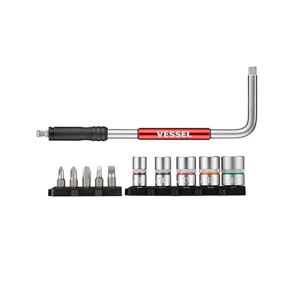 L-Handle Ratchet Wrench Set - 11PC USA Official 2-Way Speed Socket & Bit Set SLH21U - Long Handle, 15 Tilt, Quick Turn