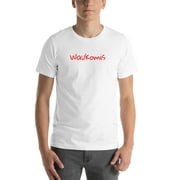 L Handwritten Waukomis Short Sleeve Cotton T-Shirt By Undefined Gifts