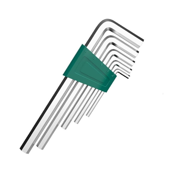 Secure Grip Slipping Hexagon Spanner Screwdriver Hand Tools L Shape Wrench Set for Tight Areas Angled Work 8 Pack