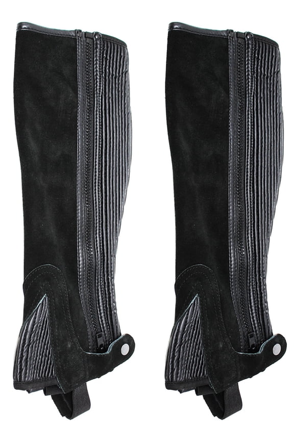 L Horse English Riding ADULT HALF CHAPS Suede Leather Equestrian 924F02