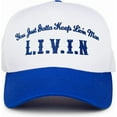 thumbnail image 1 of L.I.V.I.N Hat, You Just Gotta Keep Livin Man Trucker Cap, Motivational Quote Snapback Hat For Men And Women, Retro Funny Embroidered Cap, 1 of 5