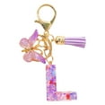 thumbnail image 1 of L Initial Letter Keychains For Women Tassel Purple Cute Car Keychain With Durable Plastic Material, Personalized Design For Wallet Backpack Bag Gift Idea, 3.9X1.5X0.6In 0.1Lb, 1 of 6