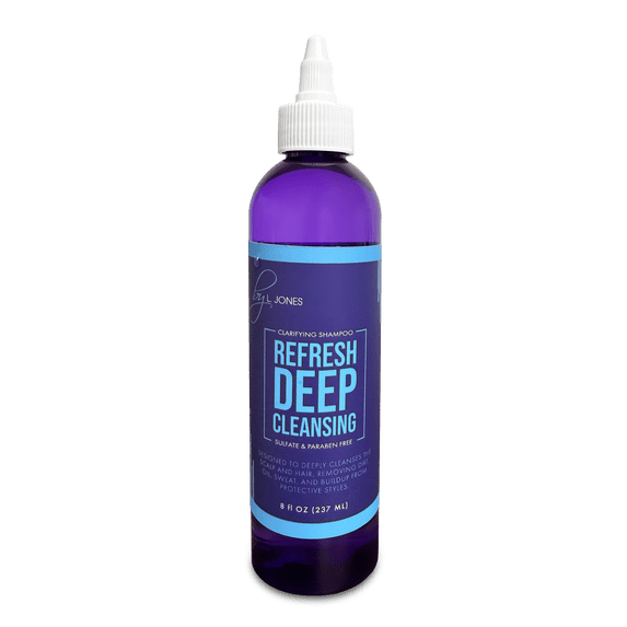 by L. Jones Refresh Deep Cleansing Shampoo, Clarifying Shampoo for Buildup Removal, Oil & Sweat Cleanse From Protective Styles & Locs, Safe for Natural & Chemically Treated Hair