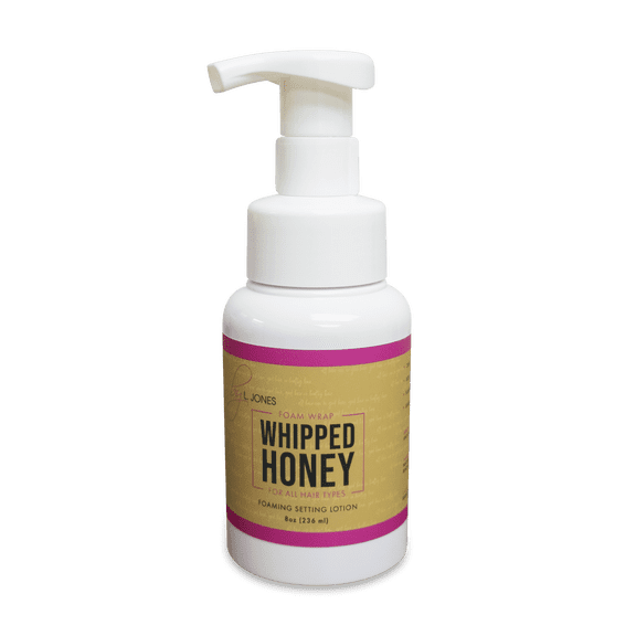 by L. Jones Whipped Honey Foam Wrap Non-Flaking Setting Lotion Mousse for Roller Sets, Wraps, Braids & Mold Styles No Crunch, No Residue, Alcohol-Free, Soft Hold