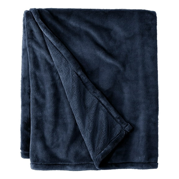 L.L.Bean Wicked Plush Throw Extra Large Navy (0SAG304000)