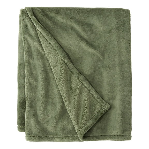 L.L.Bean Wicked Plush Throw Large Deep Olive (1000153072)