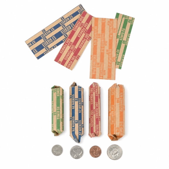 L LIKED 150 Assorted Bundle Flat Striped Coin Wrappers (150 Assorted)