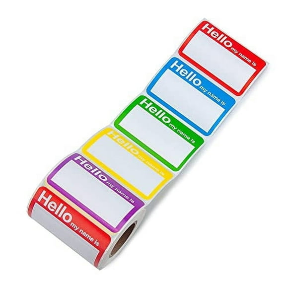 L LIKED 400 Stickers - Colors Plain Name tag Labels for Clothes with Perforated Line (Hello My Name is - 400 Labels)