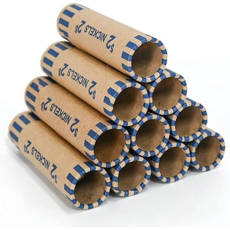 L LIKED Preformed Coin Wrappers, Nickels, 83 Count