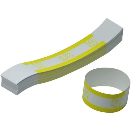 L LIKED Currency Band Bundles Self Sealin Currency Straps Bands Money Bill Wrappers 7.5 x 1.15 Inches ($1000-100 PCS)