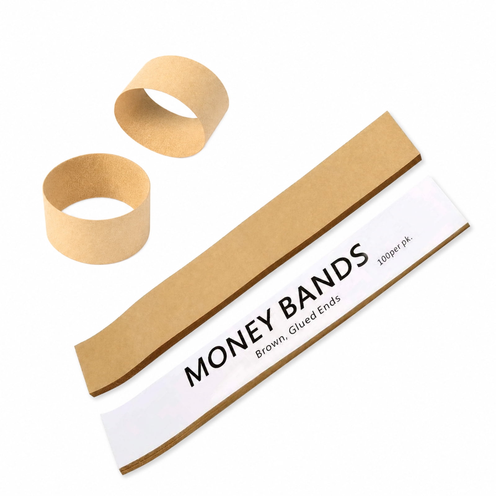 L LIKED, Pack of 300 Blank Kraft Paper Money Bands, 7.5x1.25 in ...