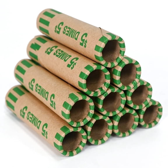 L LIKED Preformed Coin Wrappers, Dimes, 118 Count