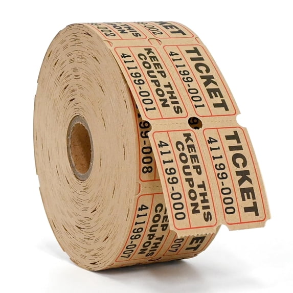 L LIKED, Raffle Tickets, 1000 per roll, Double stub 50/50 for events ...