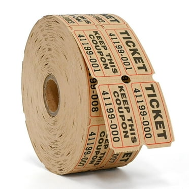 L LIKED Raffle Tickets Double Rolls 1000 per Roll 50/50 Raffle Tickets for Events, Entry, Class Reward, Fundraiser & Prizes(Brown)