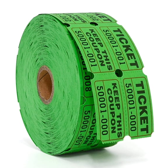 L LIKED Raffle Tickets Double Rolls 1000 per Roll 50/50 Raffle Tickets for Events, Entry, Class Reward, Fundraiser & Prizes(Green)