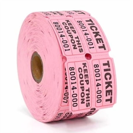 L LIKED Raffle Tickets Double Rolls 1000 per Roll 50/50 Raffle Tickets for Events, Entry, Class Reward, Fundraiser & Prizes(Pink)