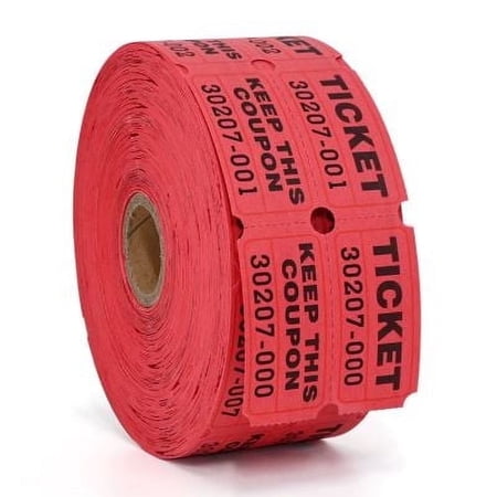 L LIKED Raffle Tickets Double Rolls 1000 per Roll 50/50 Raffle Tickets for Events, Entry, Class Reward, Fundraiser & Prizes(Red)