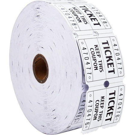 L LIKED Raffle Tickets Double Rolls 1000 per Roll 50/50 Raffle Tickets for Events, Entry, Class Reward, Fundraiser & Prizes(White)